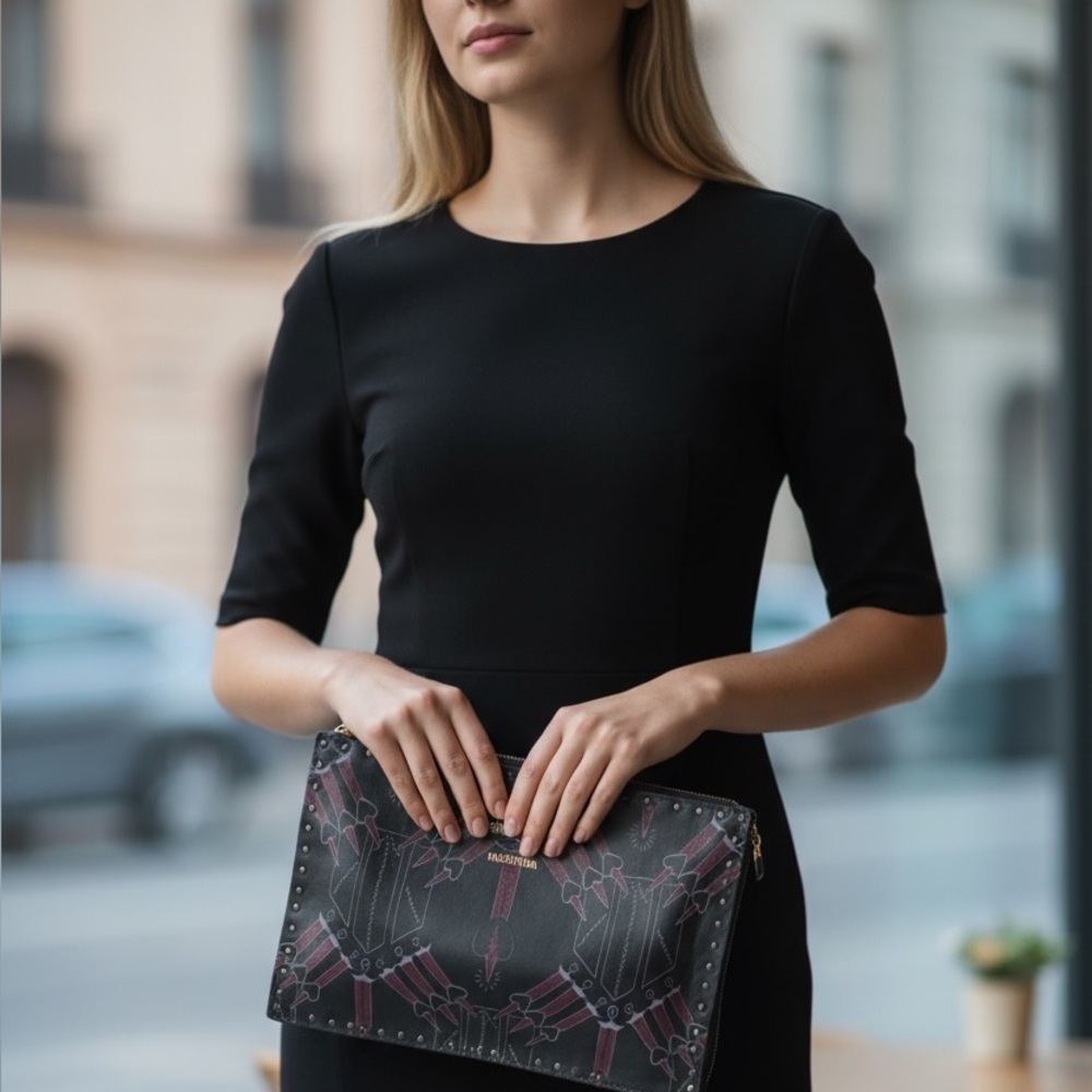 Valentino Garavani Rockstud Love Blade Clutch